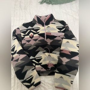 Aztec cropped half zip